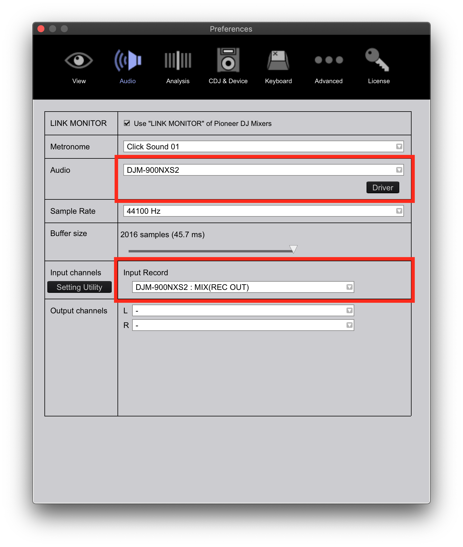 rrecordbox shortcat for fader