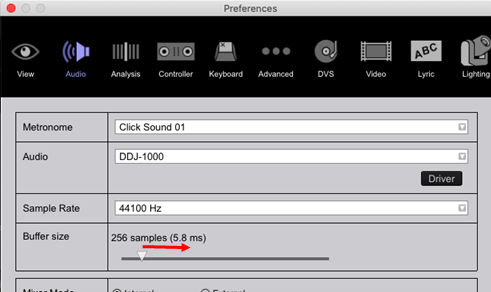 Usb buffer size serato настройка