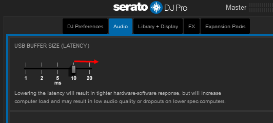 Usb buffer size serato настройка