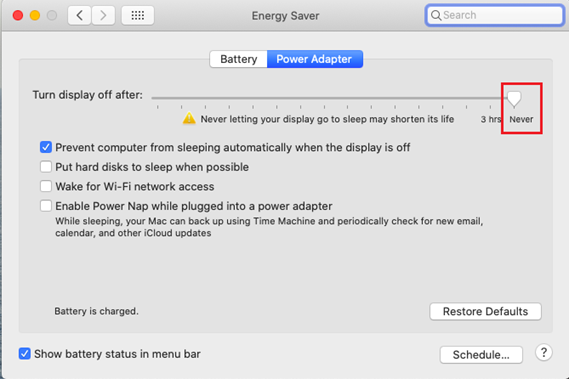 mac not waking for network access